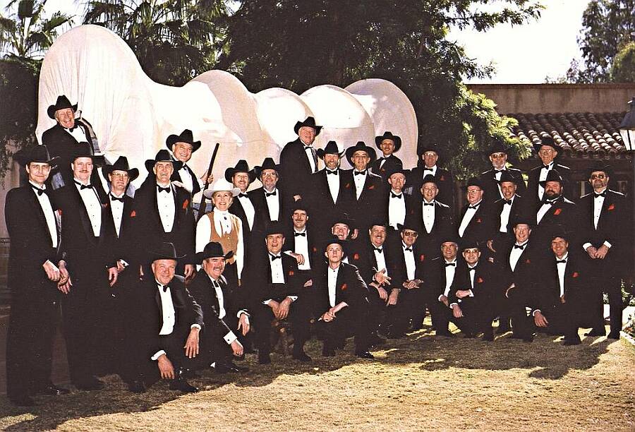 [Sons of Orpheus at the covered wagon]